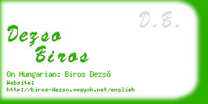 dezso biros business card